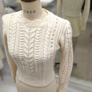 Club Monaco Crop Crew Neck Sweater